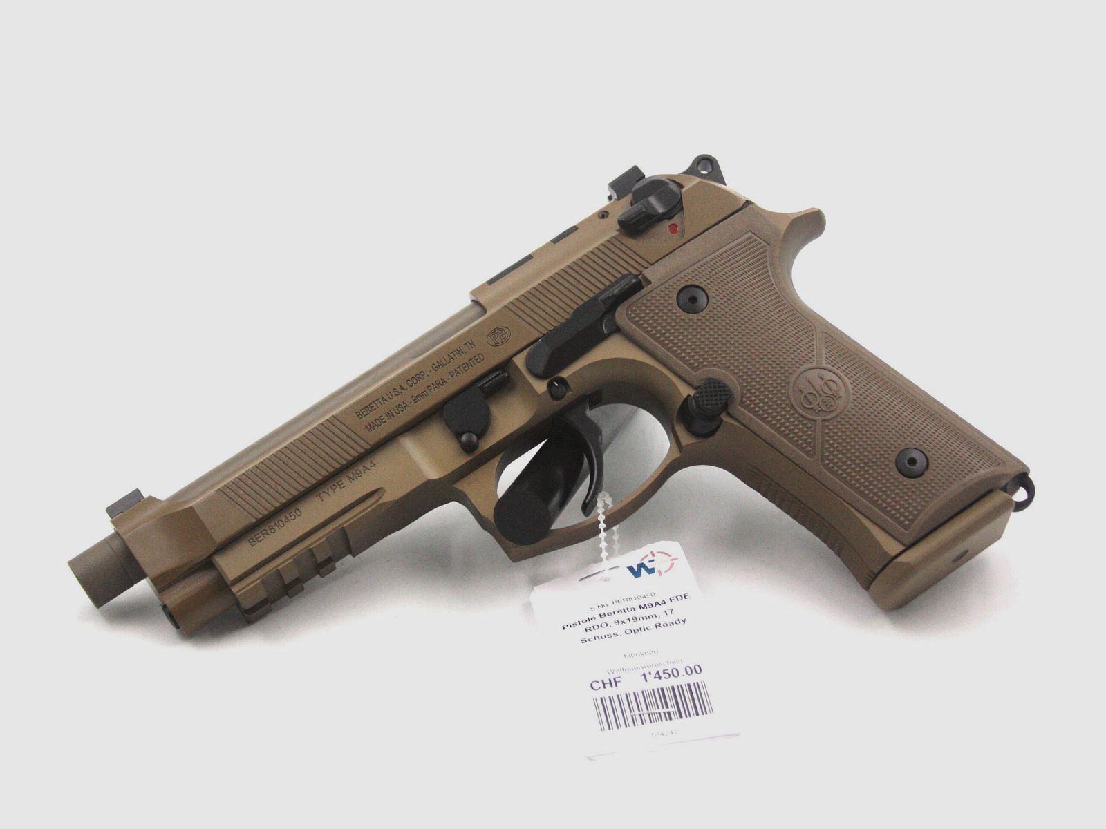 Pistole Beretta M9A4, FDE, 9×19, 18 Schuss, Optic Ready, Bild 1 von 2