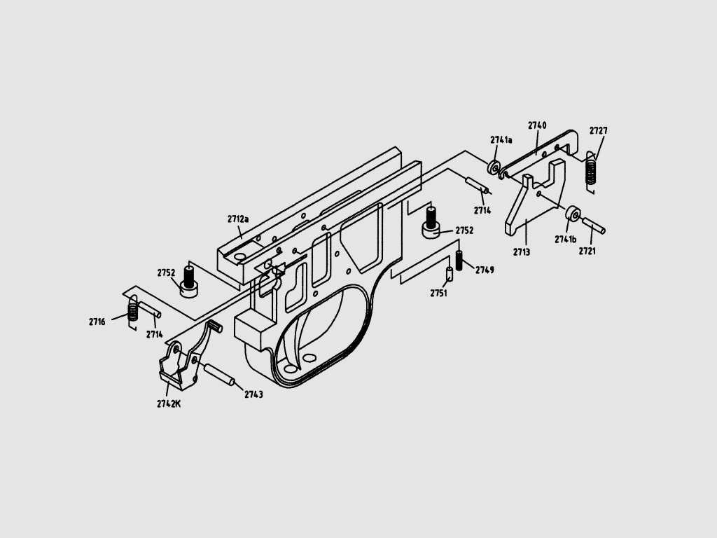 Abzug komplett fĂĽr Pressluftgewehr Weihrauch HW 100, Ersatzteil