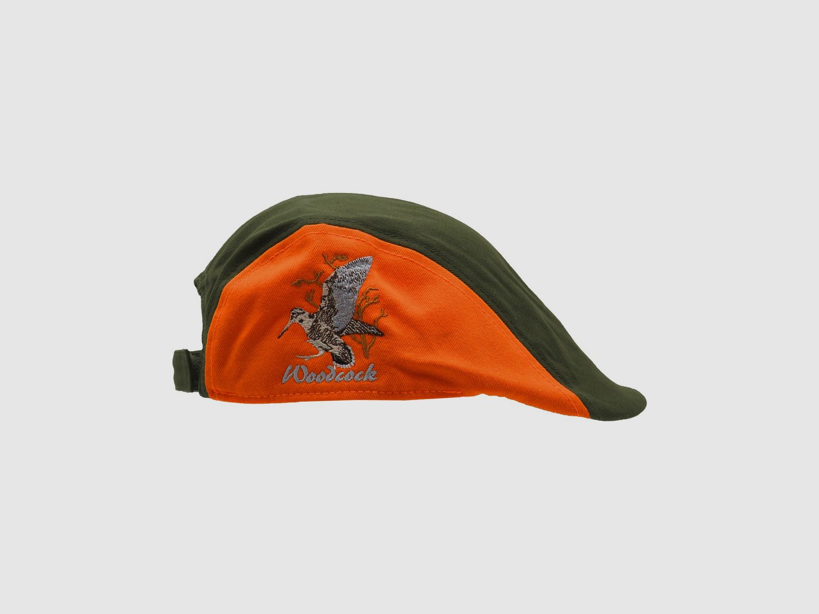 Grüne und orange hochsichtbare Kappe mit weißem Beccaccia Woodcock Stickerei, Bild 1 von 2
