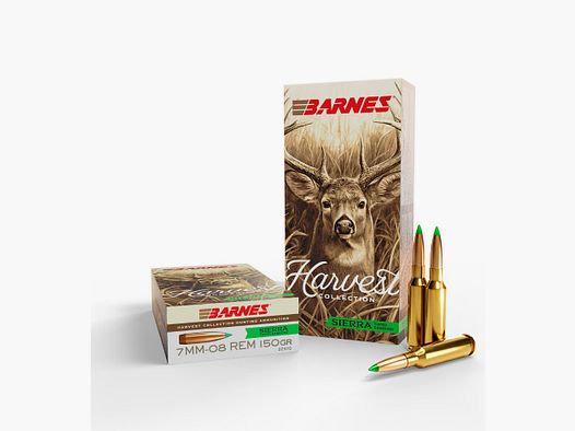 Barnes Harvest Collection 7mm-08 Rem. 9,7 g / 150 gr Sierra Tipped GameKing Jagdmunition – 20 Stück #32520