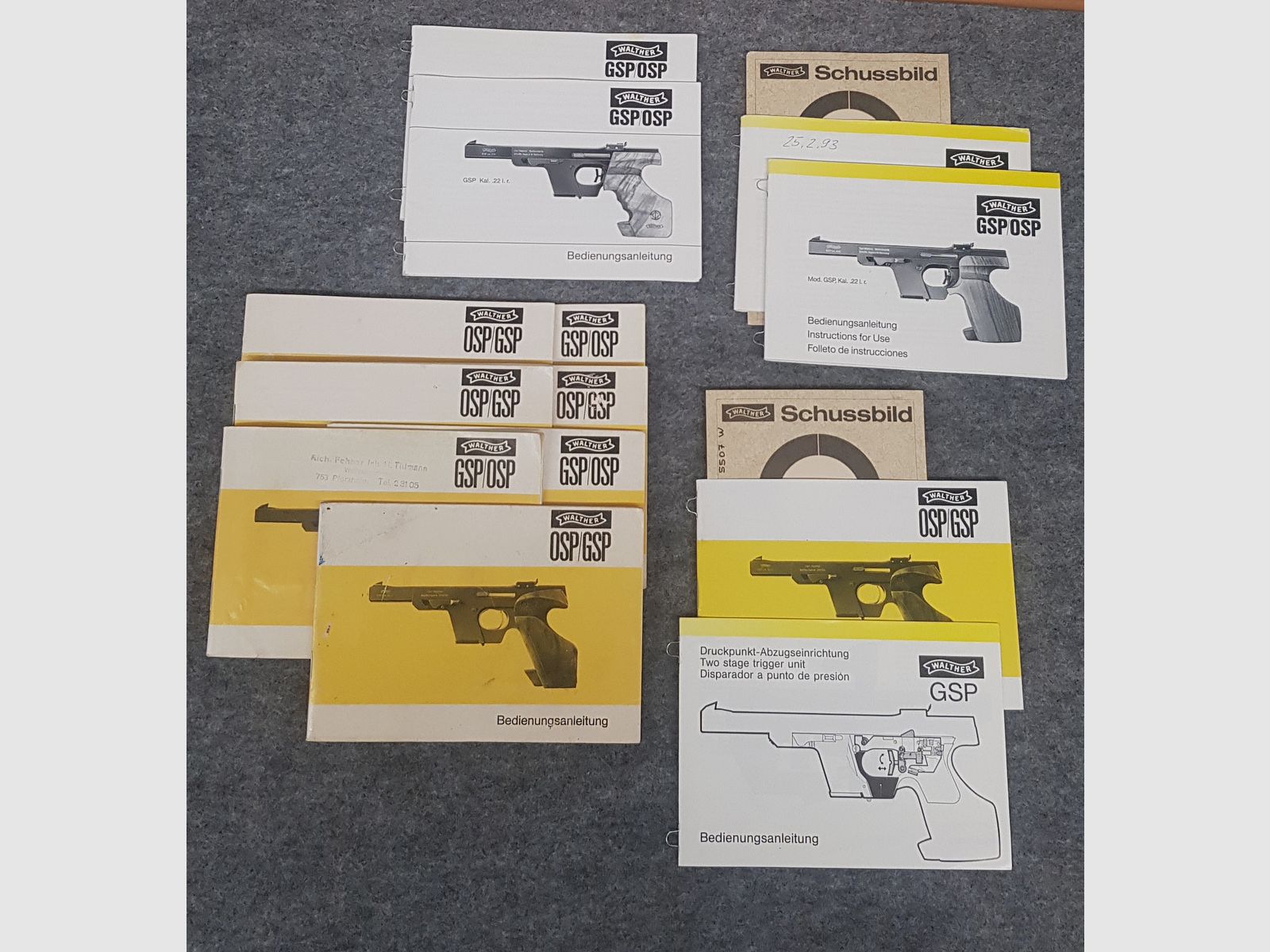 Walther OSP GSP   Beschreibung Bedienungsanleitung Luftpistole Luftgewehr KK Gewehr Co2 Pistole siehe Beschreibung. Preis ab