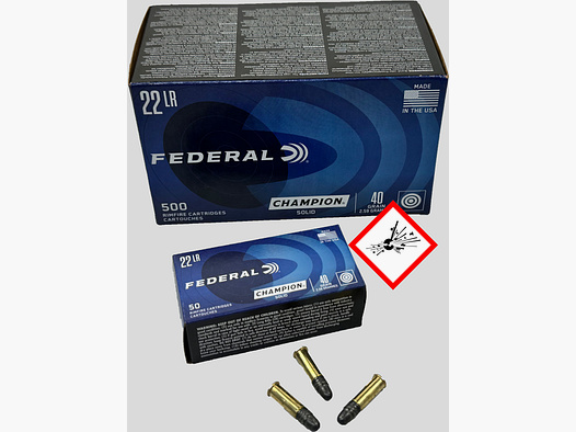 Champion fédéral cartouche de petit calibre cal. .22lr 40grs