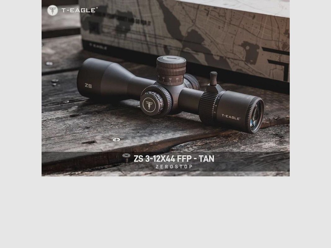 Luneta celownicza T-EAGLE ZS 3-12X44 FFP IR Compact Zero Stop + montaż (kolor TAN ), zdjęcie 7 z 8