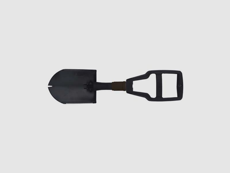 Klappspaten, Plastikgriff, 3-teilig, schwarz, mit Tasche