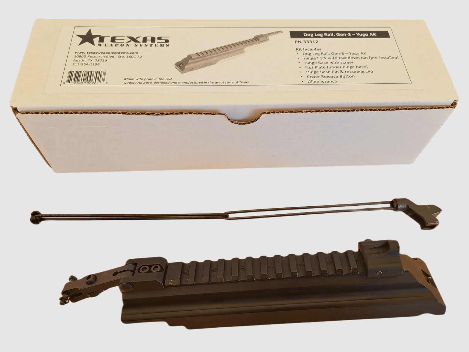 Zastava M2010 / M77 .308 Texas Weapon System Gen-3 Dog Leg Rail  Picatinny
