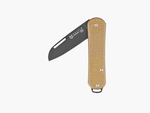 Pocket knife Fox Vulpis Brass, Black Top Shield M390