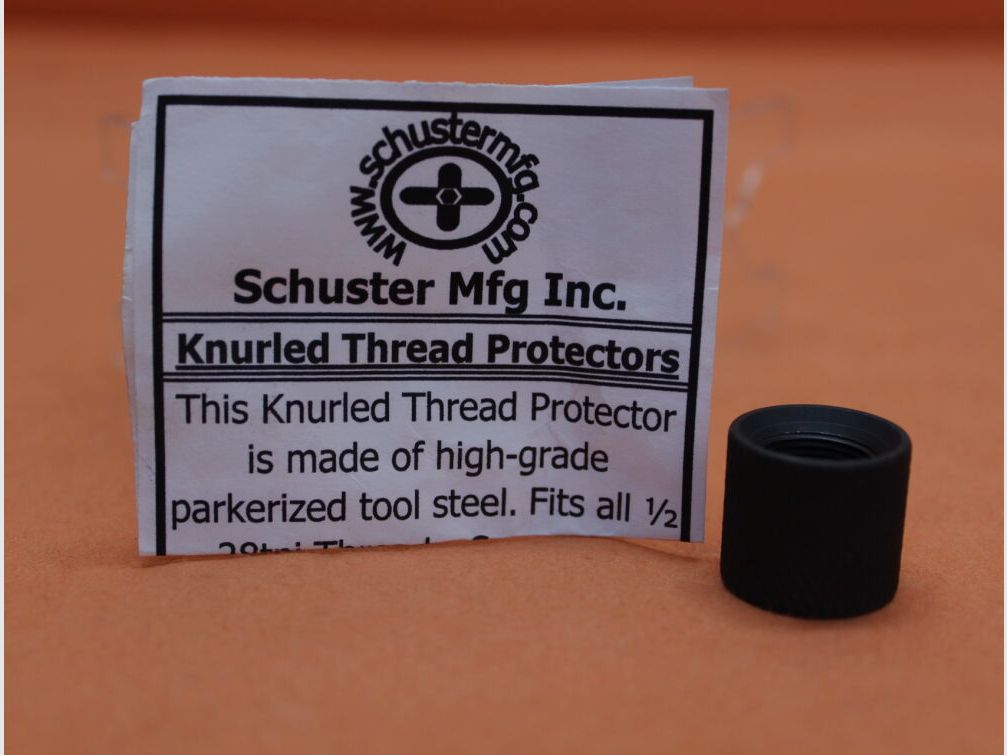 Schuster Mfg Inc AR-15: Thread Protector Cap (1/2-28) .750" OD Schuster protective nut for muzzle thread