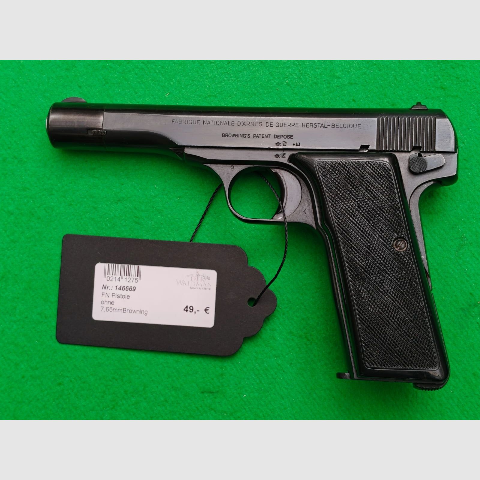 Pistolet FN – calibre 7,65 mm Browning – état passable