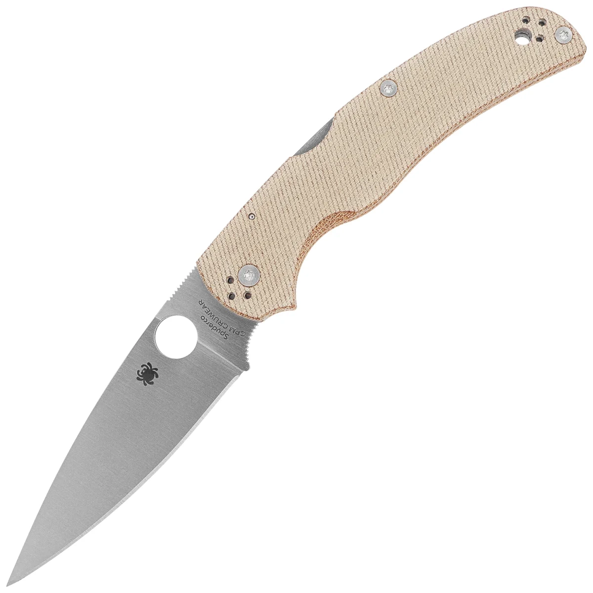 Nóż składany Spyderco Native Chief Brown Canvas Micarta, Satin CPM Cru-Wear by Sal Glesser (C244MPCW)