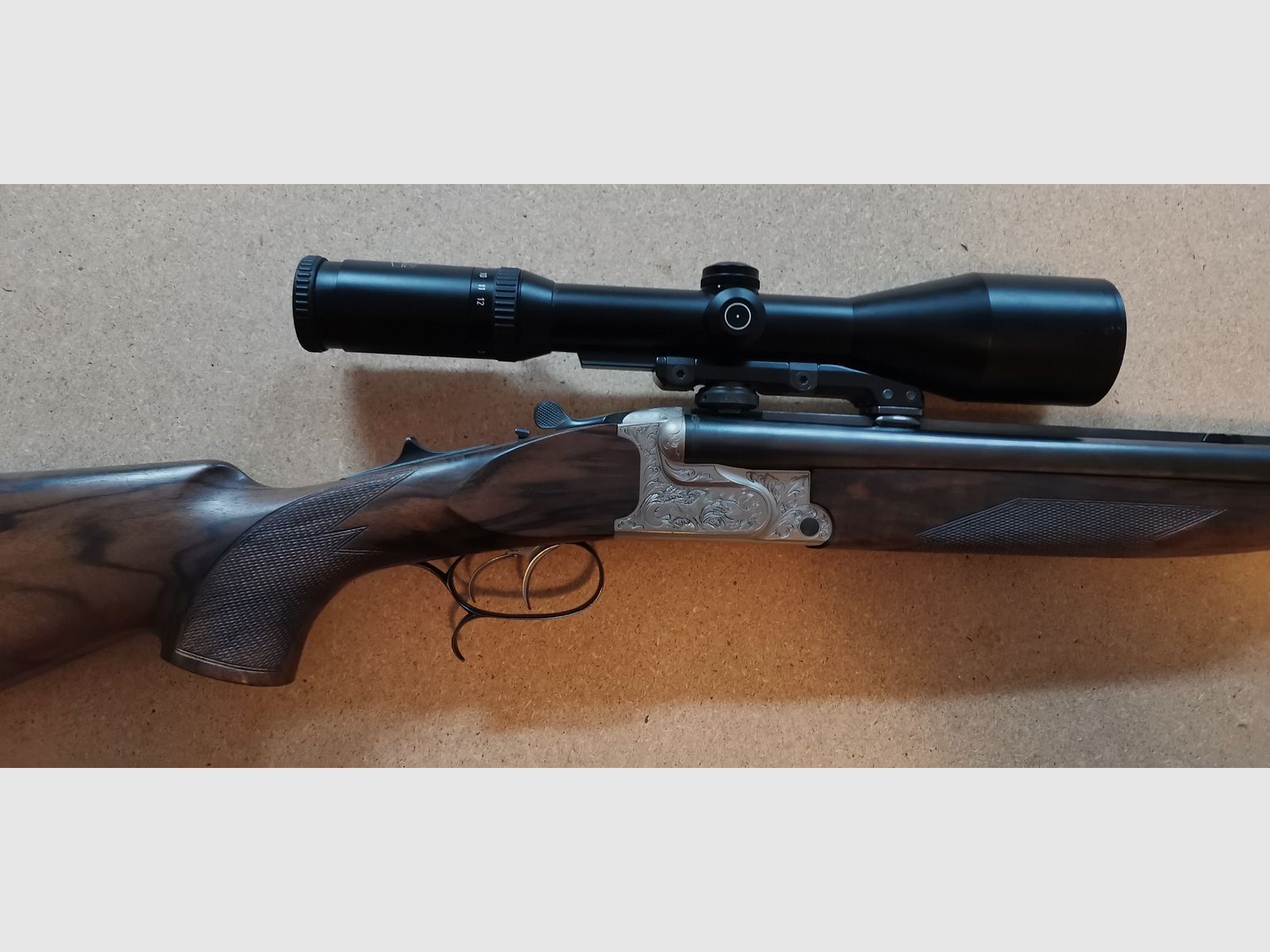 Bohrung Krieghoff Plus 20, 9,3 x 74R, 20/76 mit EL 65, 5,6x 52R, Handspanner, S&B LP 3-12 x 50