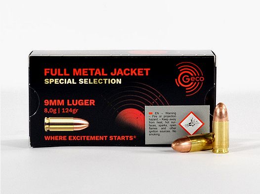 GECO 9 mm Luger, Special Selection 124 grs 1 opakowanie (50 strzałów po 0,295 €*)