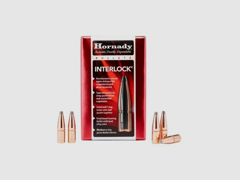 Hornady 8mm / .323 170 Grain RN Interlock Pociski | 100 Sztuk w Indywidualnym Opakowaniu