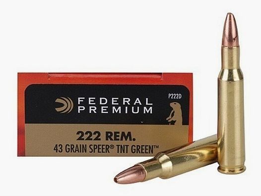 Federal Premium Varmint & Predator Speer TNT Green .222 Rem. 43GR 20 cartridges