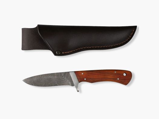 Alljagd Damast-Jagdmesser mit Eichenholzgriffschalen