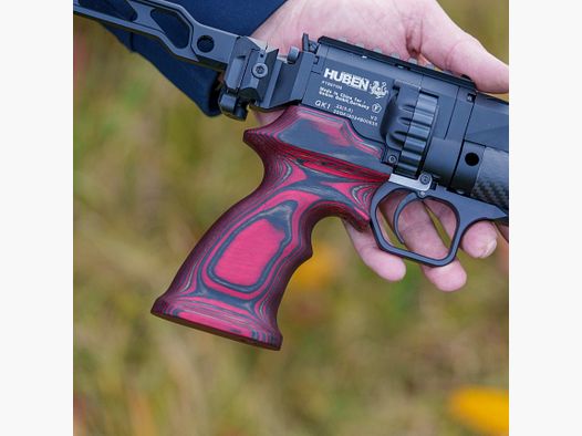 Handgriff für Huben GK1 | Hochwertiges Holz Birke | handmade | Rot-Schwarz