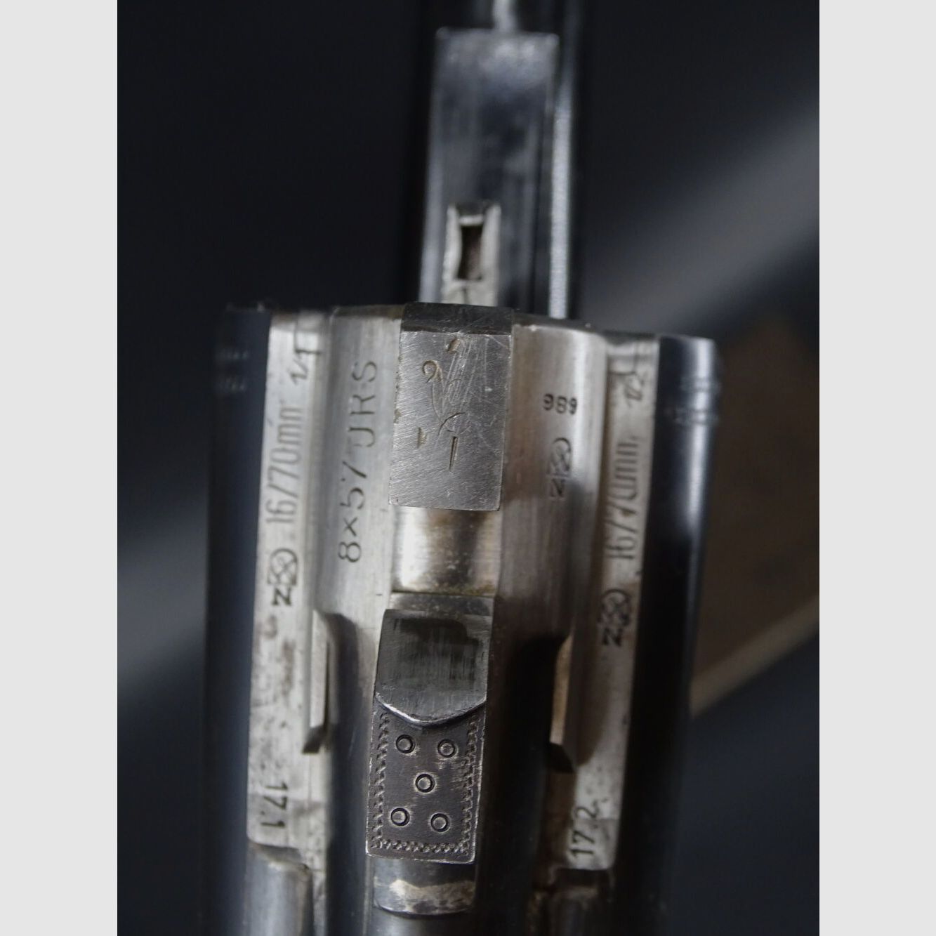 Gebrüder Merkel Suhl Drilling 16/70 8x57IRS mit SEM Zeiss Drilling, Bild 7 von 9