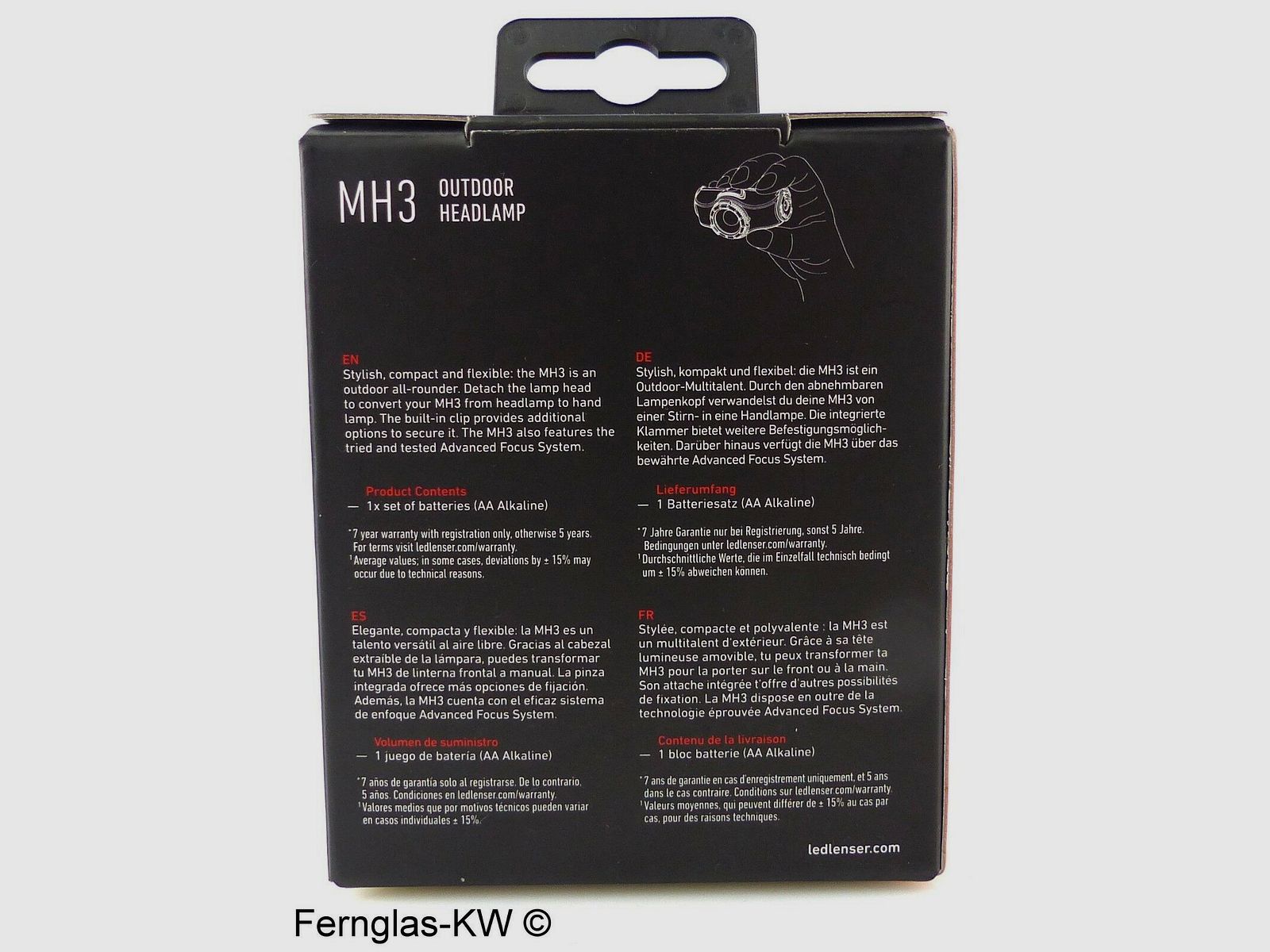 Ledlenser 500948 lampada frontale LED MH3 nera e bianca luminosità 200 lumen