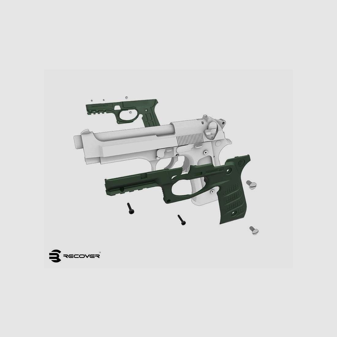 Poignée tactique pour Beretta 92 avec rail intégré, image 2 sur 4