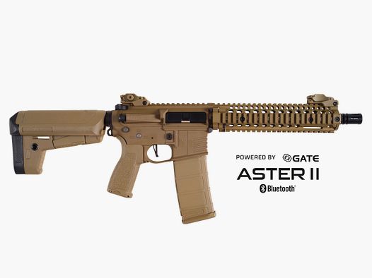 AR15 MK18 ALPHA Vollmetall ASTER™ II Bluetooth S-AEG Airsoft Gewehr in Tan Frei ab 18 Jahren