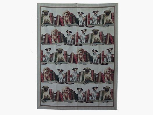 Lovergreen Tischdecken Motiv Reisedecke Hunde und Bcher