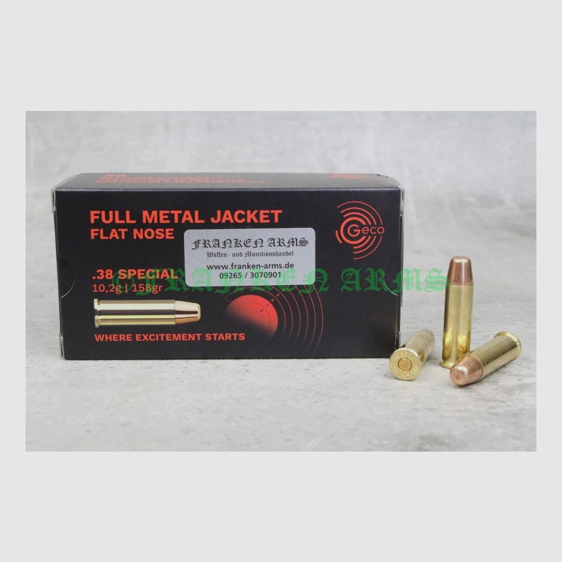 Geco .38 Special VM-FK 158gr. 10,2g 50 pièces Prix dégressifs