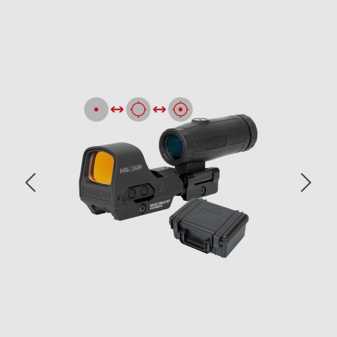 Holosun Set HS510C + HM3X Magnifier inkl. Koffer + Cover 