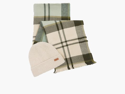 Barbour Set Pendle Beanie& Blair Scarf  Soft mint