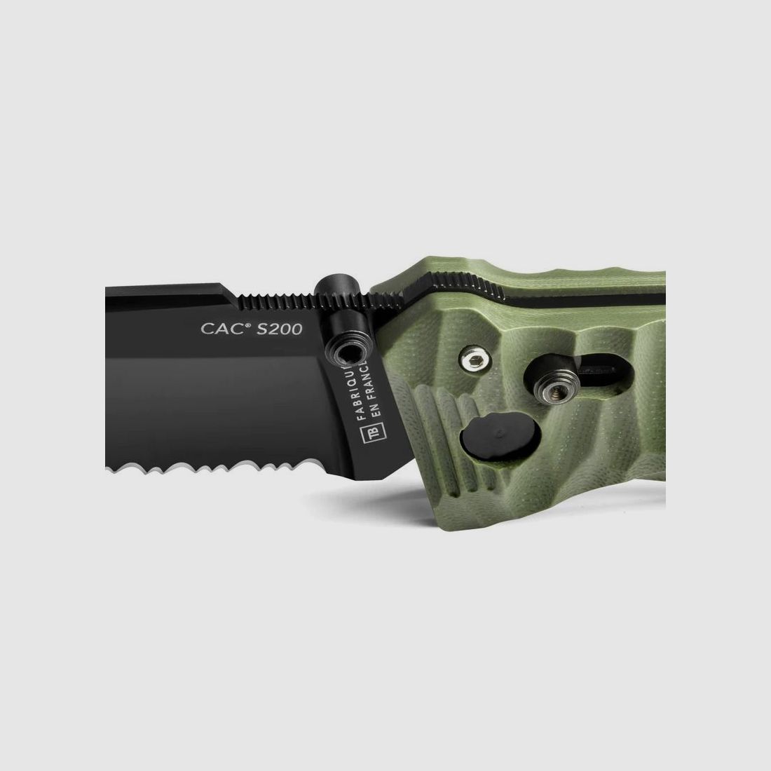 TB OUTDOOR CAC S200 knife, serrated, G10, khaki, image 3 of 5