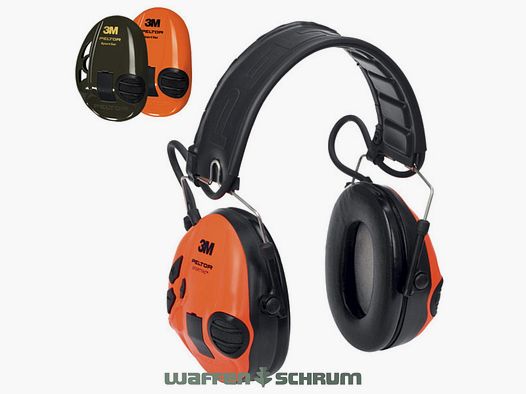 3M Peltor Hearing Protection SportTac Analog Green - Changeable Shell in Orange
