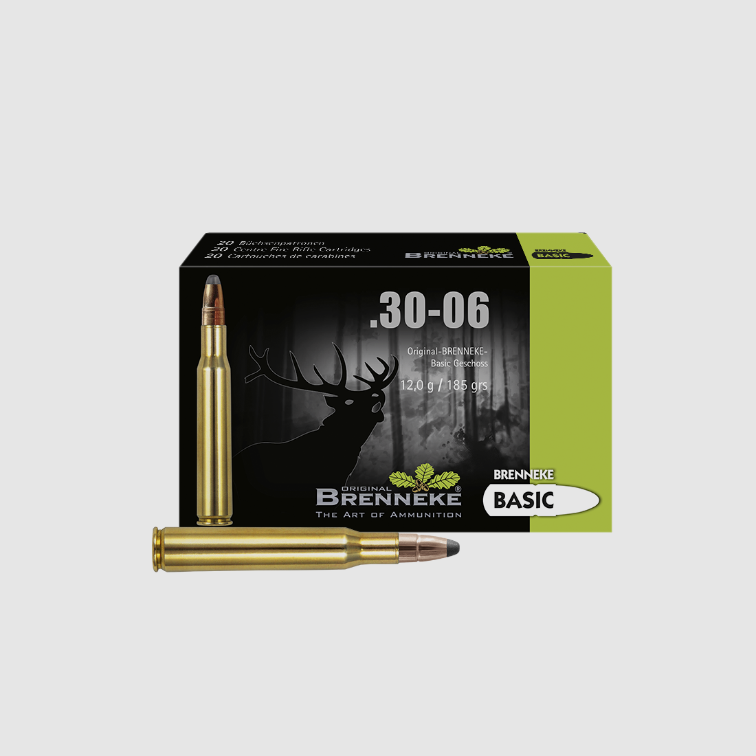 Cartuccia per fucile con proiettile BASIC / SOFT-POINT – .30-06 Spring., Orig. BRENNEKE Basic 12,0 g VE20