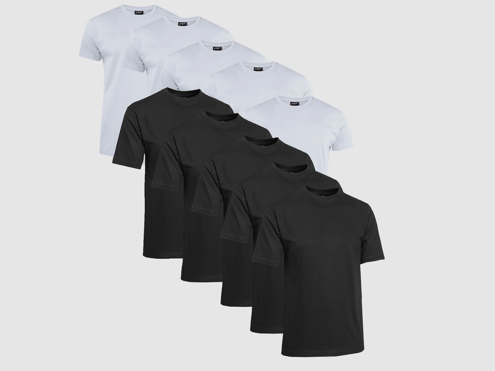 Clique T-Shirt Uomini 10 Pack Bianco/Nero