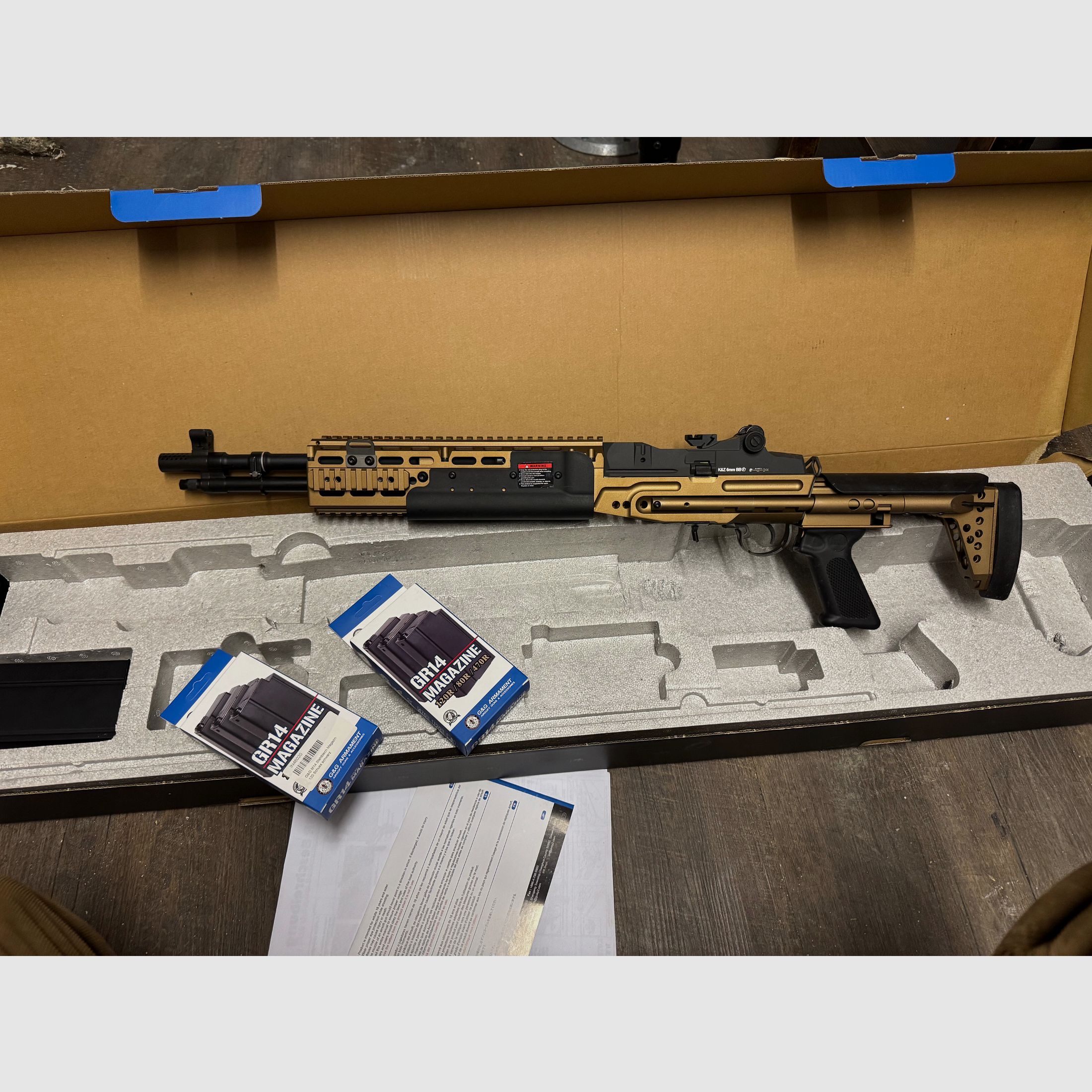 G&G M14 EBR-S ETU-Mosfet Vollmetall S-AEG 6mm BB bronze