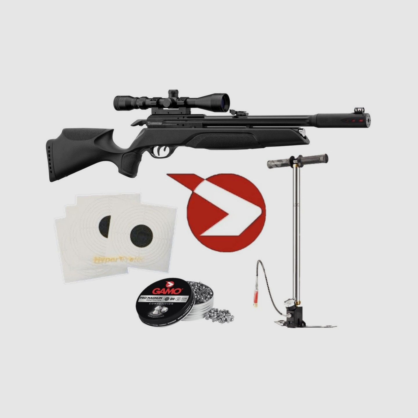 Gamo Arrow Set + Zielfernrohr + PCP-Pumpe