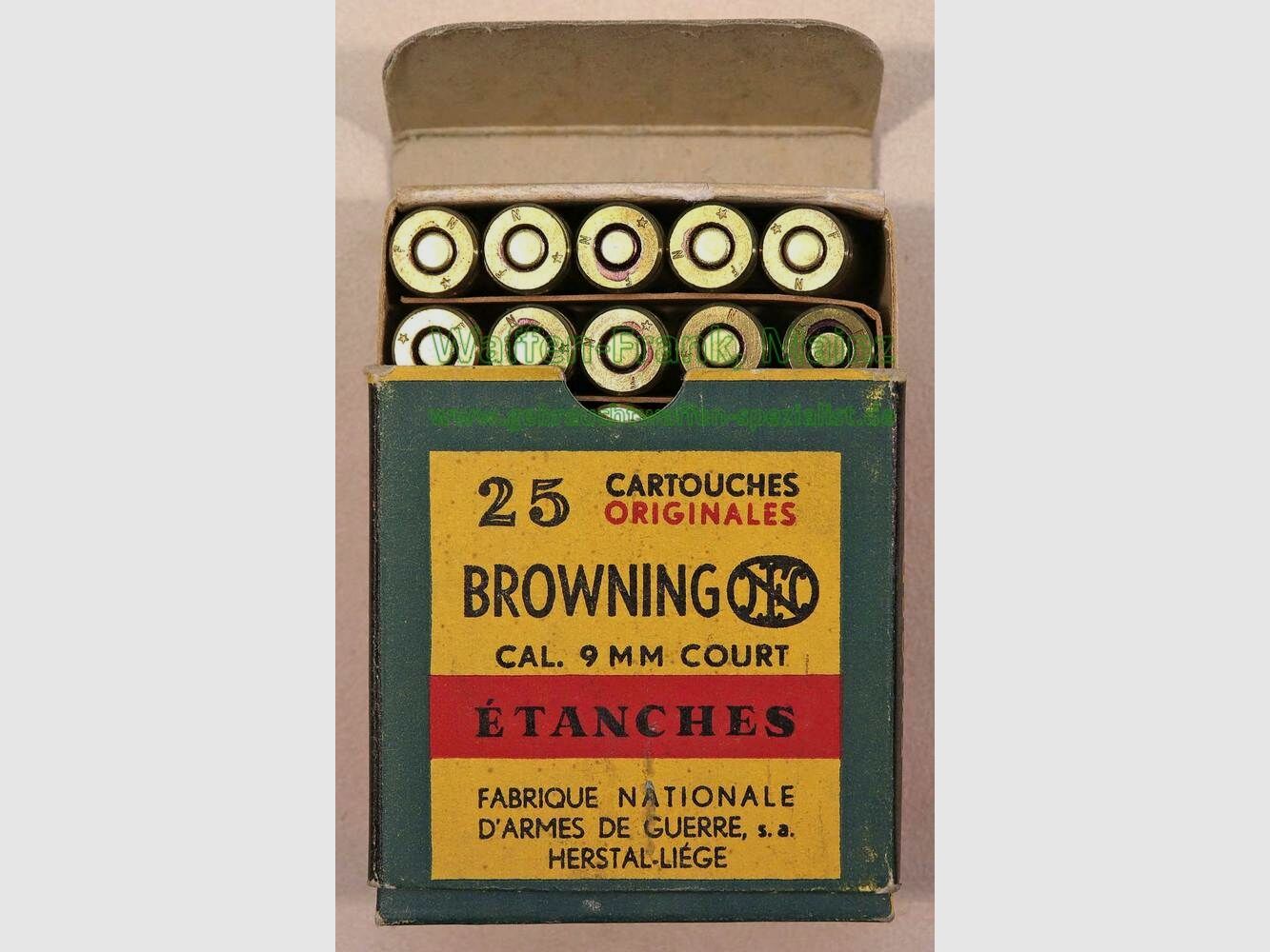 FN Fabrique Nationale Lüttich Pistolenpatronen 9 mm/kurz/9x17/.380 ACP