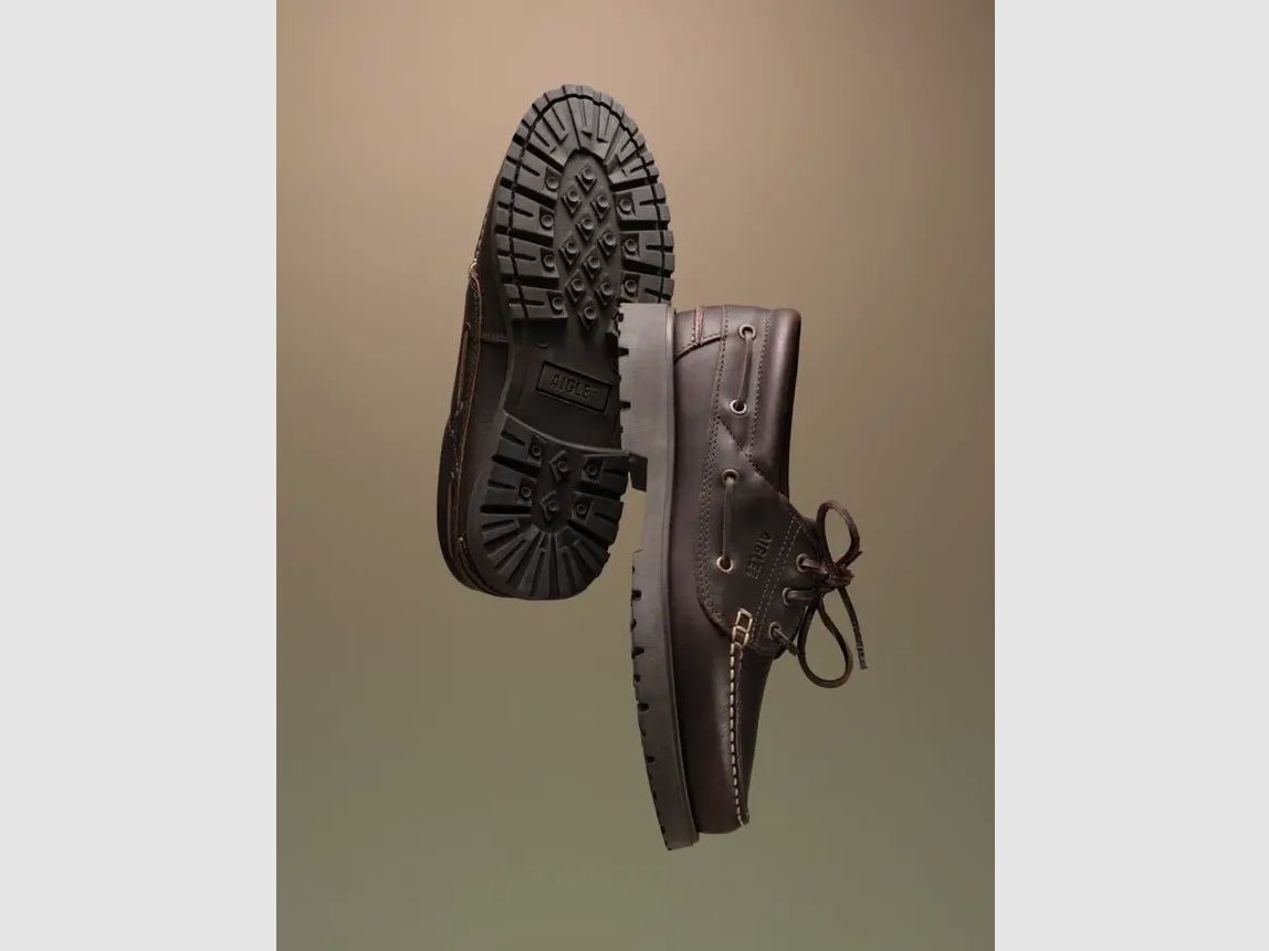 Aigle Leather Moccasins Tarmac (Dark Brown)