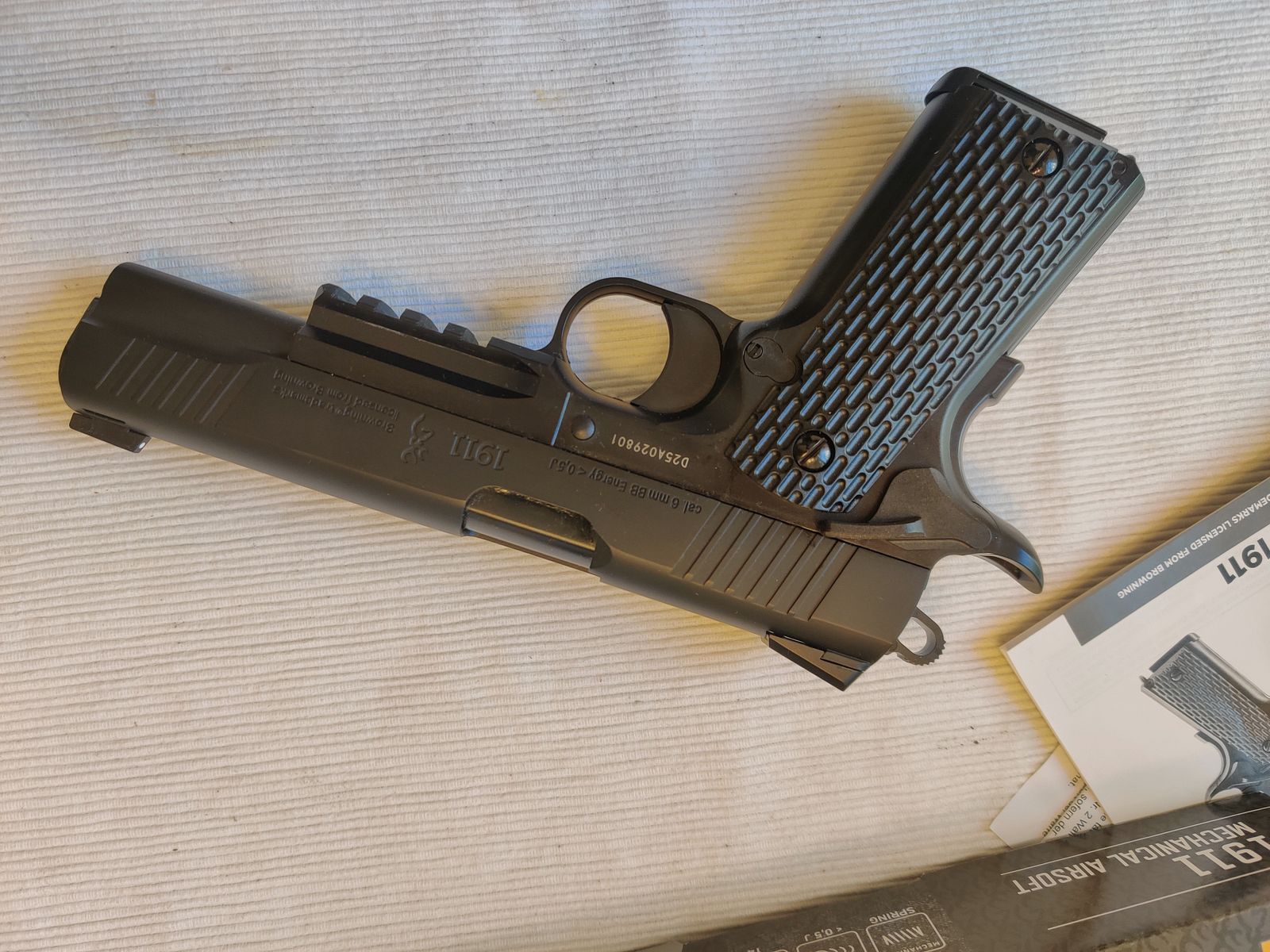 Browning 1911 Airsoft Metalen Slide 0,5 J NIEUW 2 Jaar Garantie