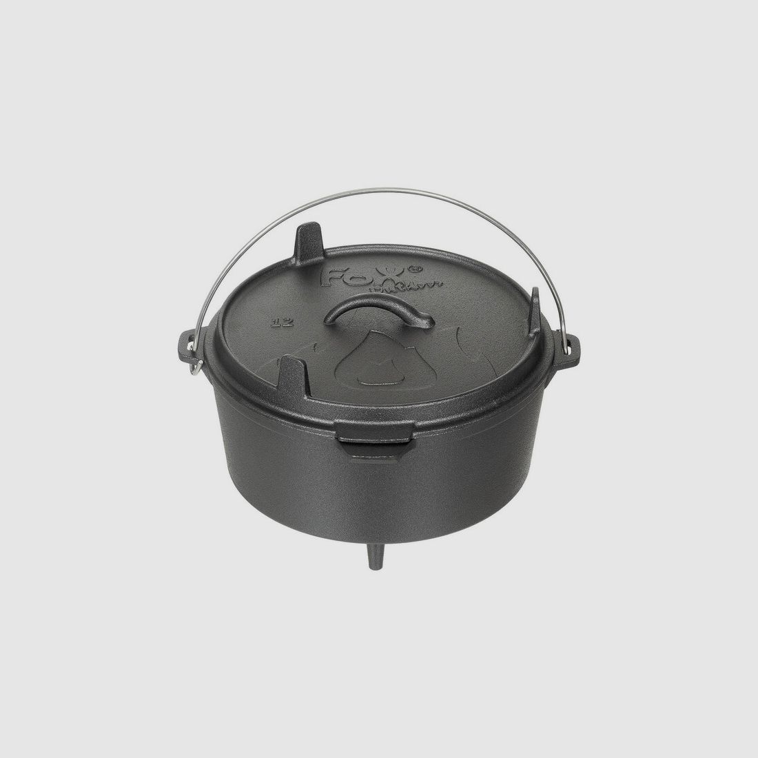 Feuertopf / Dutch Oven - Gusseisen - ca. 5,7 L - zum Kochen und Backen im Lagerfeuer / Glut