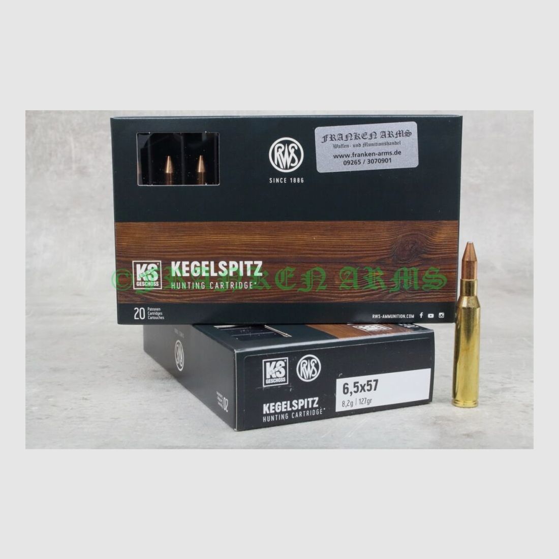 RWS Kegelspitz 6,5x57 127gr. 8,2g 20 pezzi prezzi di cartone