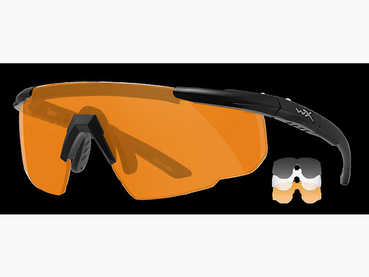 Wiley X WX Saber Advanced, zwart grijs, helder, oranje