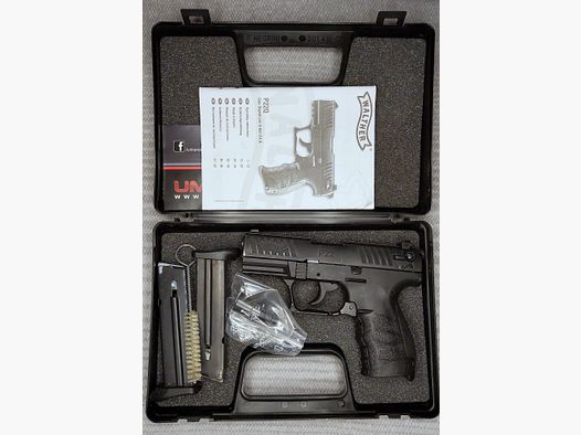 Walther P22Q blank firing pistol 9mm P.A.K. black (PTB 778) [P 22 Q] 2 magazines