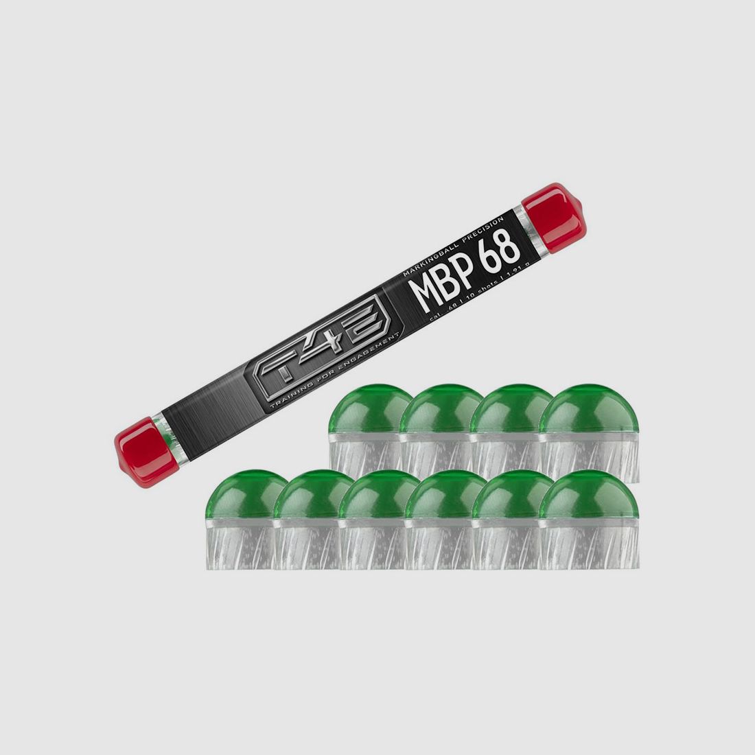 Farbmarkierungskugeln Marking Balls Precision T4E MBP 68 Kaliber .68 1,85 g grĂĽn 10 StĂĽck