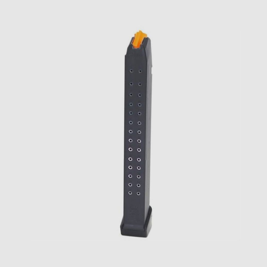 Cargador Glock, 9mm Para, 33 disparos, seguidor naranja