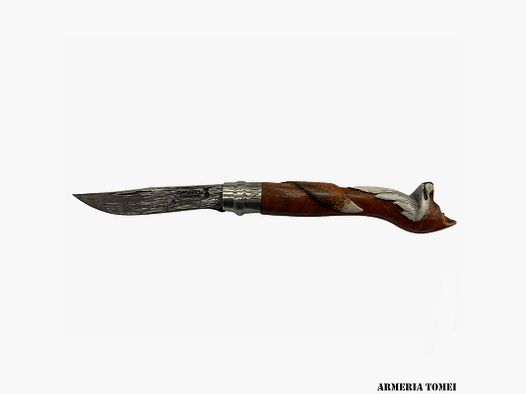 COLTELLO – OPINEL – N.8 CARBONE TESTA VOLPE REALIZZATO A MANO