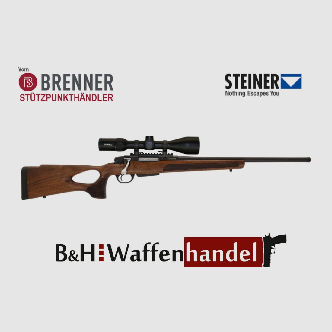 Brenner Komplettpaket: Brenner BR20 Lochschaft mit Steiner Ranger 3-12x56 BR-20