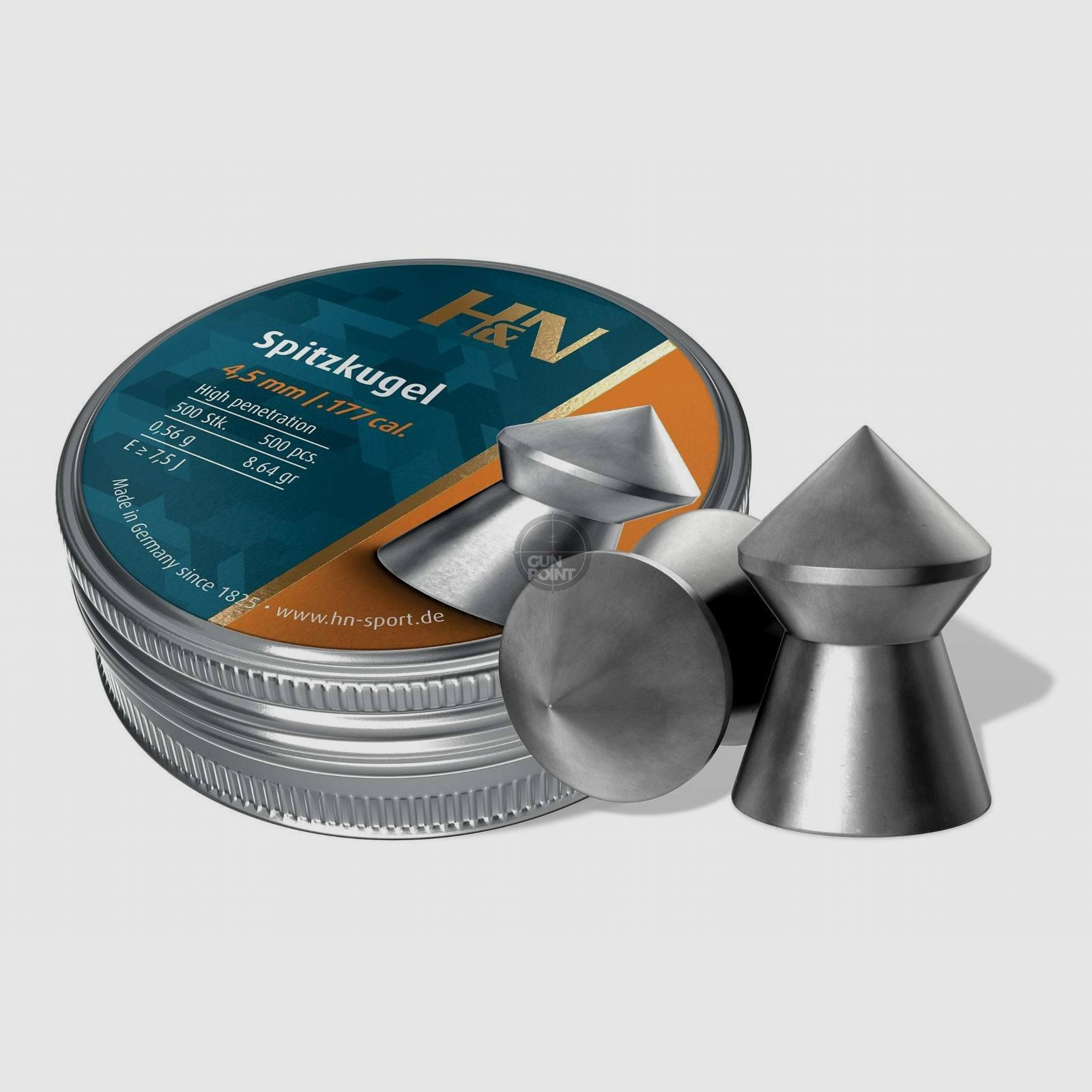 H&N Bola puntiaguda - 4,50 mm / .177 cal. - 500 unidades