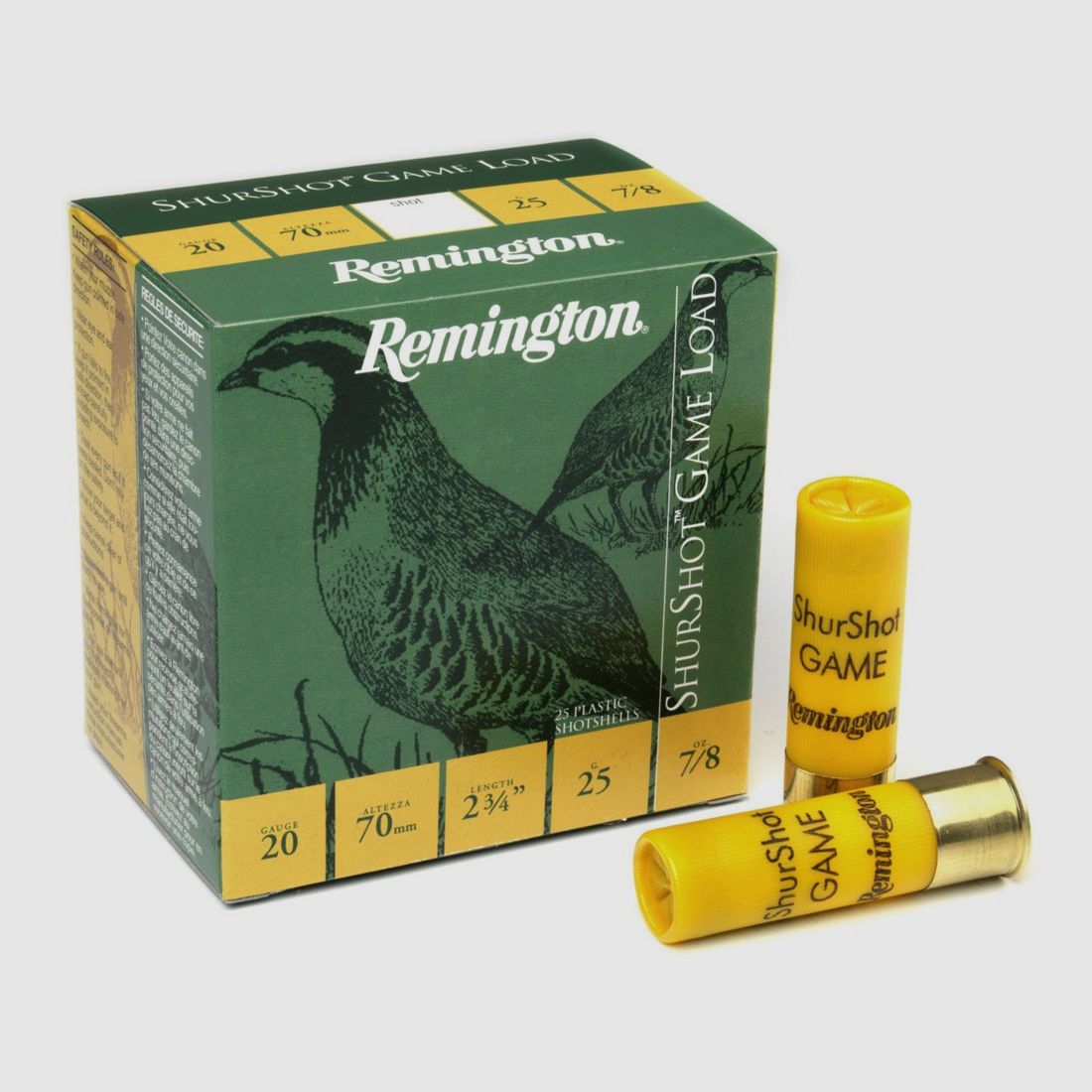 Jagdkartuschen 20/70 REMINGTON Shurshot 25gr. P-7