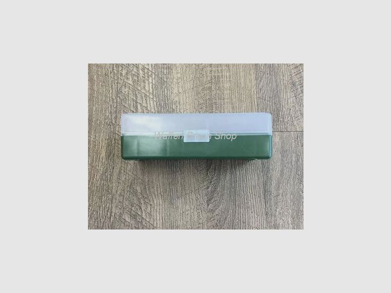 Fritzmann Munitionsbox für 50 Patronen .44 Mag. mit Scharniere Grün/Klar