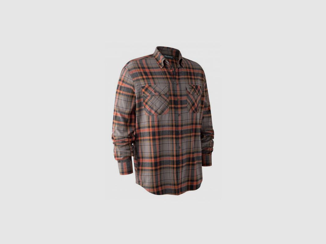 Deerhunter Geruit Shirt Oranje en Grijs mod. Marvin art.8187 DEERHUNTER, afbeelding 2 van 3