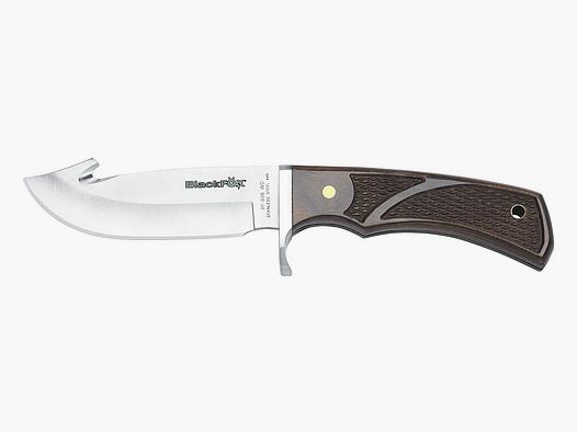 Cuchillo Black Fox con gancho para eviscerar y funda de cuero