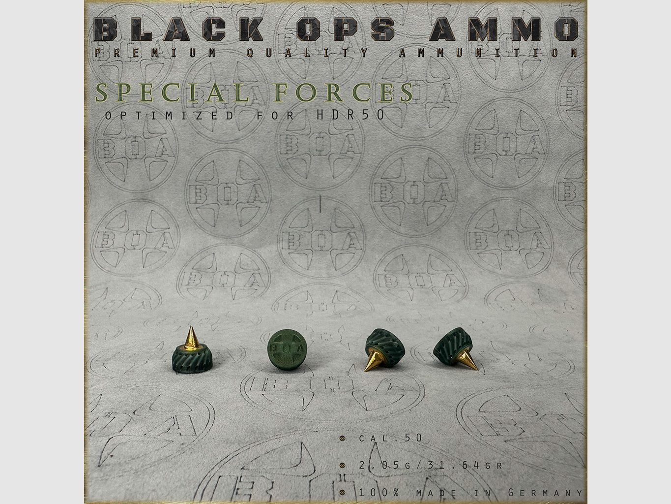 18x + 2 Special Forces BLACK OPS AMMO HDR 50 TR cal.50 Munition T4E Umarex HDR50 TR50